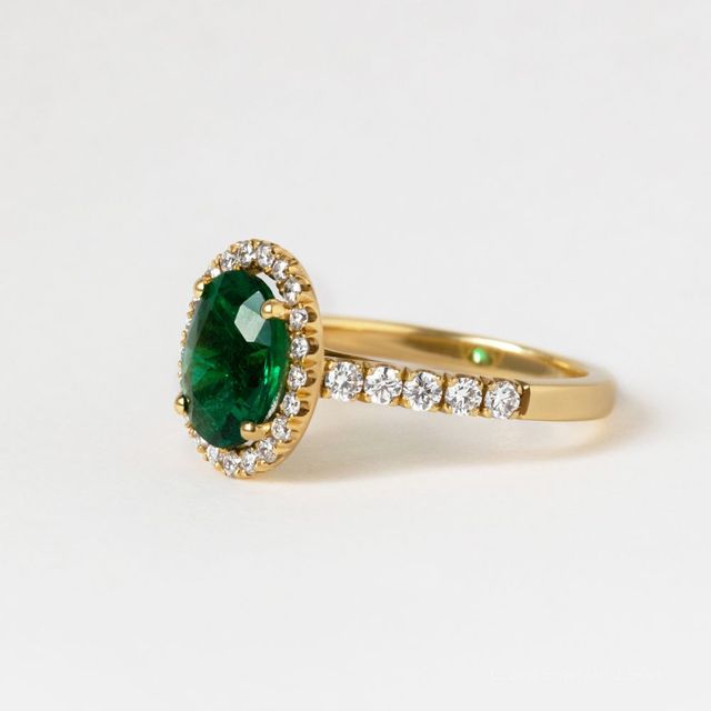 Maya Yellow Gold Halo Engagement Ring