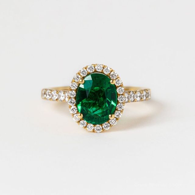 Maya Yellow Gold Halo Engagement Ring