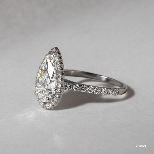 Maya Platinum Halo Engagement Ring