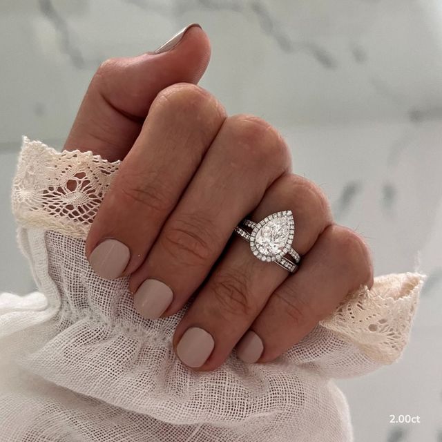 Maya White Gold Halo Engagement Ring