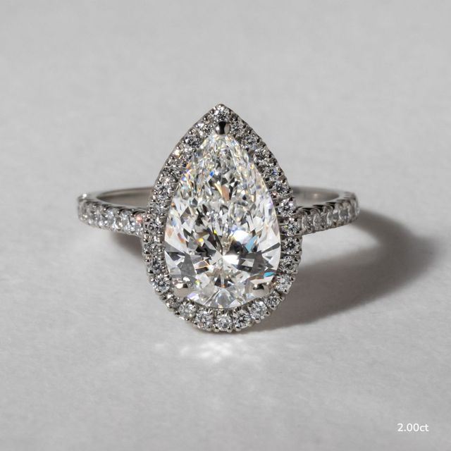 Maya Platinum Halo Engagement Ring