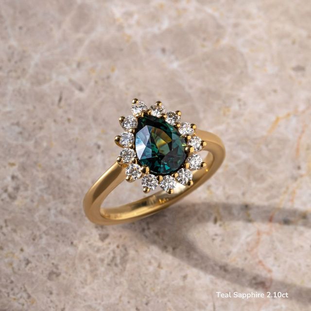 Windermere Yellow Gold Cluster Engagement Ring