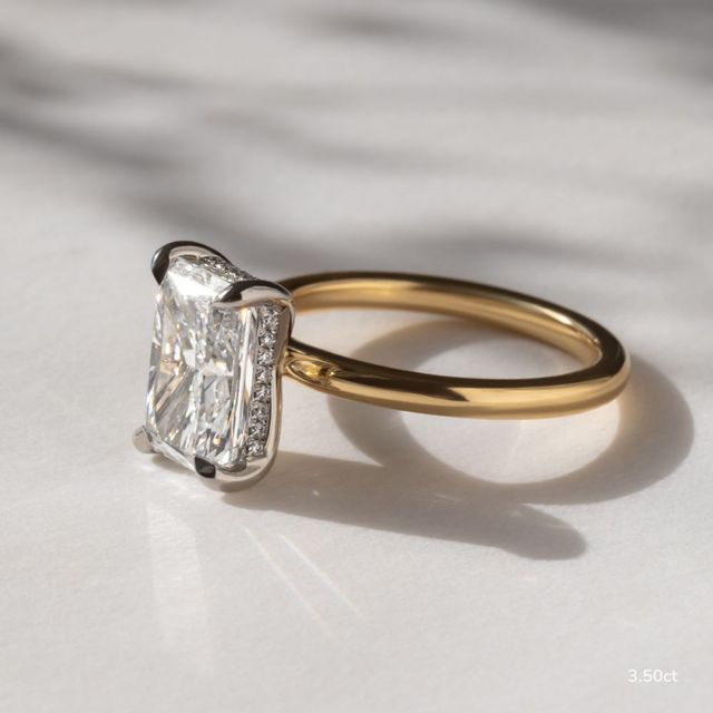Kate Two Tone Yellow Gold Engagement Ring