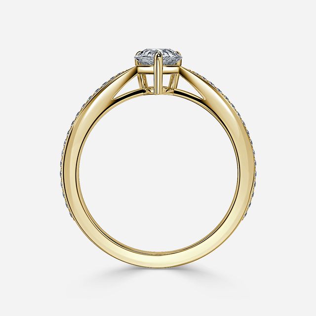 Antares Yellow Gold Pave Engagement Ring