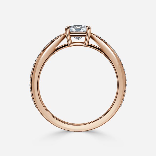 Antares Rose Gold Pave Engagement Ring