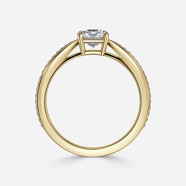 Antares Yellow Gold Pave Engagement Ring