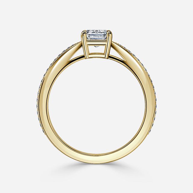 Antares Yellow Gold Pave Engagement Ring
