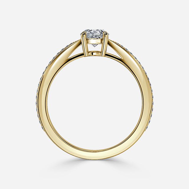 Antares Yellow Gold Pave Engagement Ring