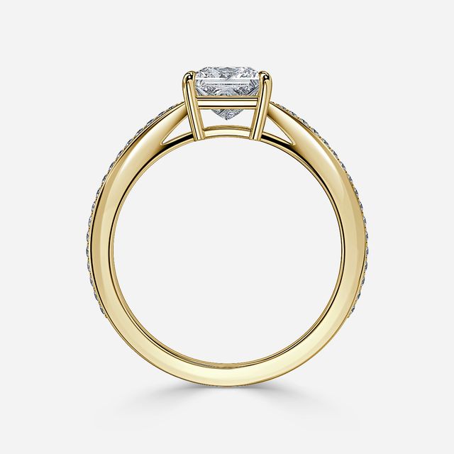 Antares Yellow Gold Pave Engagement Ring