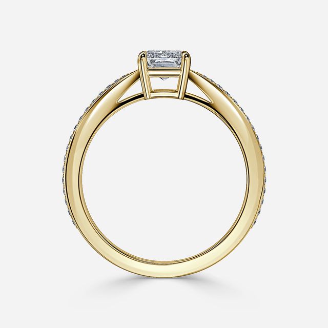 Antares Yellow Gold Pave Engagement Ring