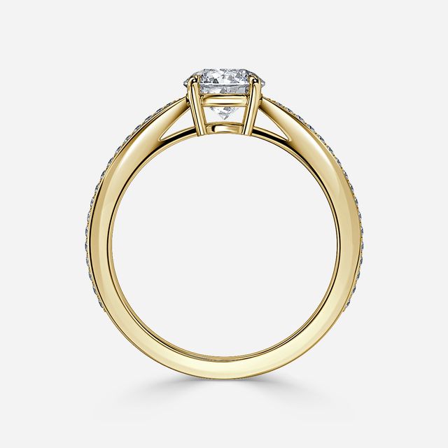 Antares Yellow Gold Pave Engagement Ring