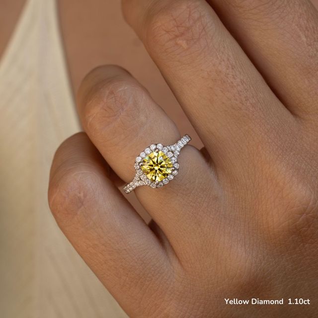 Arya White Gold Halo Engagement Ring