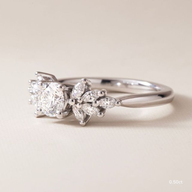 Anastasia Platinum Unique Engagement Ring