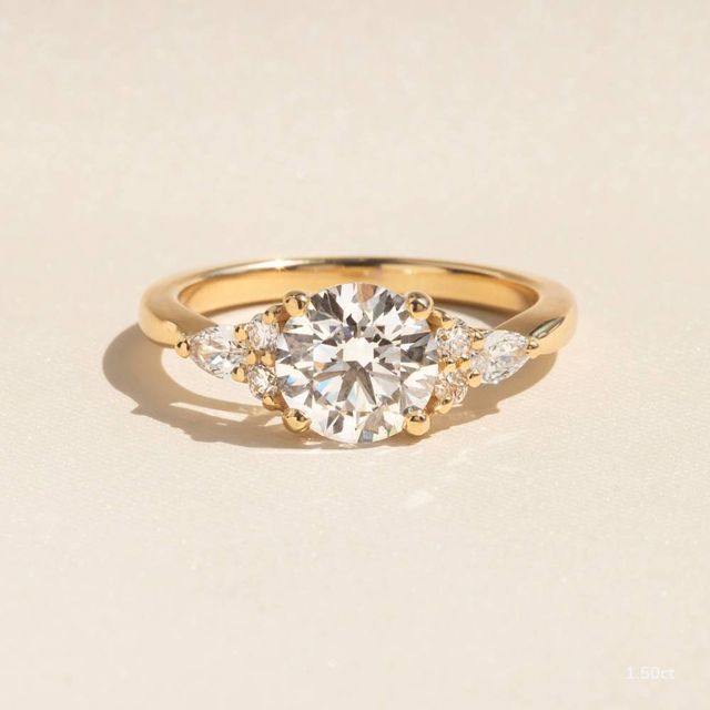 Nanami Yellow Gold Trilogy Engagment Ring