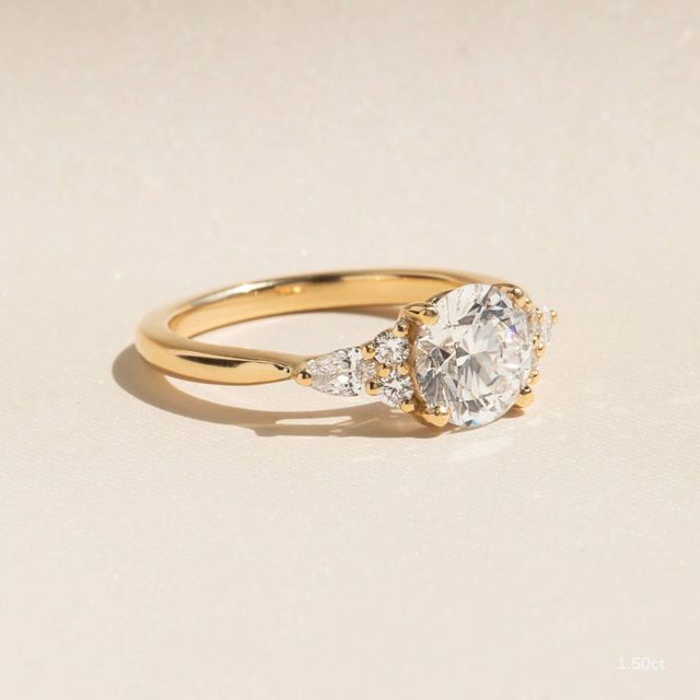 Nanami Yellow Gold Trilogy Engagment Ring