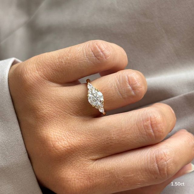 Nanami Yellow Gold Trilogy Engagment Ring