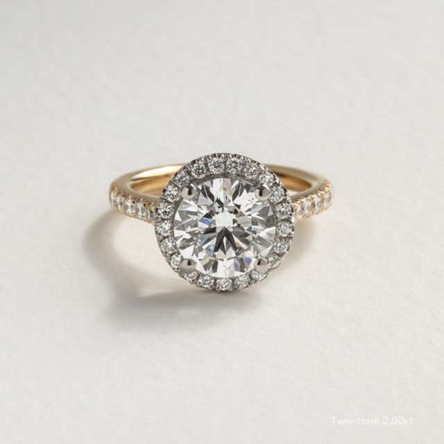 Maya Yellow Gold Halo Engagement Ring