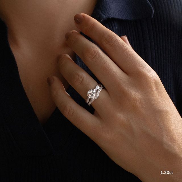 Sahana White Gold Pave Engagement Ring