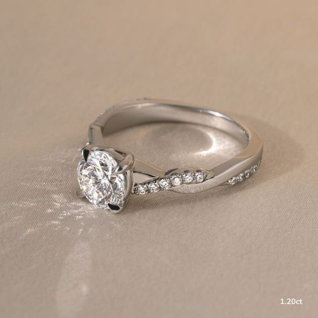 Sahana White Gold Pave Engagement Ring