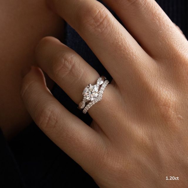 Sahana White Gold Pave Engagement Ring