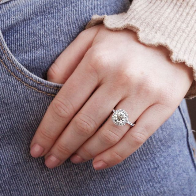 Ayla Platinum Halo Engagement Ring