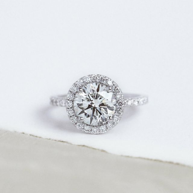 Ayla Platinum Halo Engagement Ring
