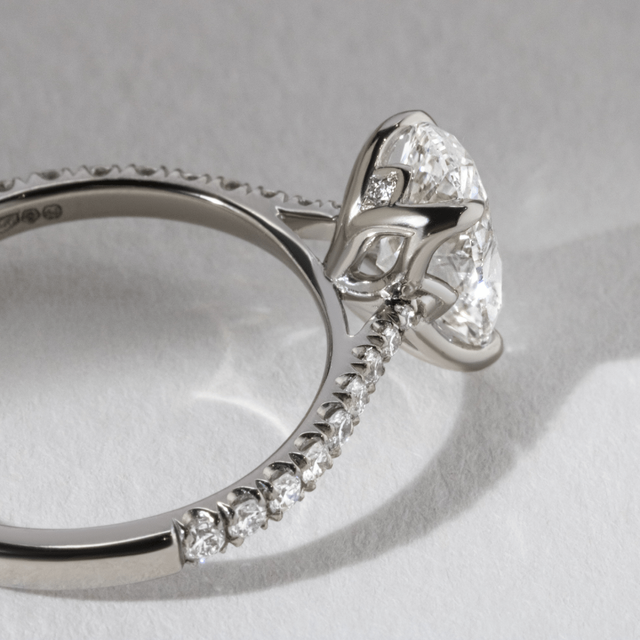 Aerin Pave Platinum Flower Engagement Ring