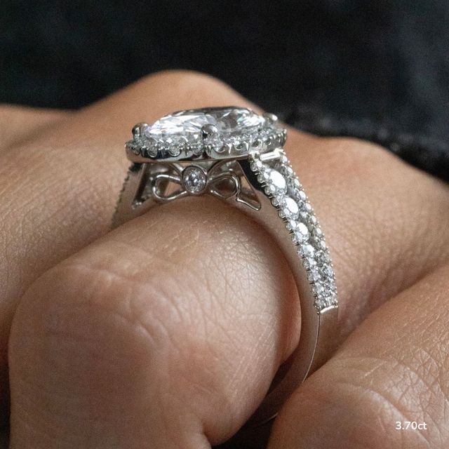Luz Del Sol Platinum Halo Engagement ring