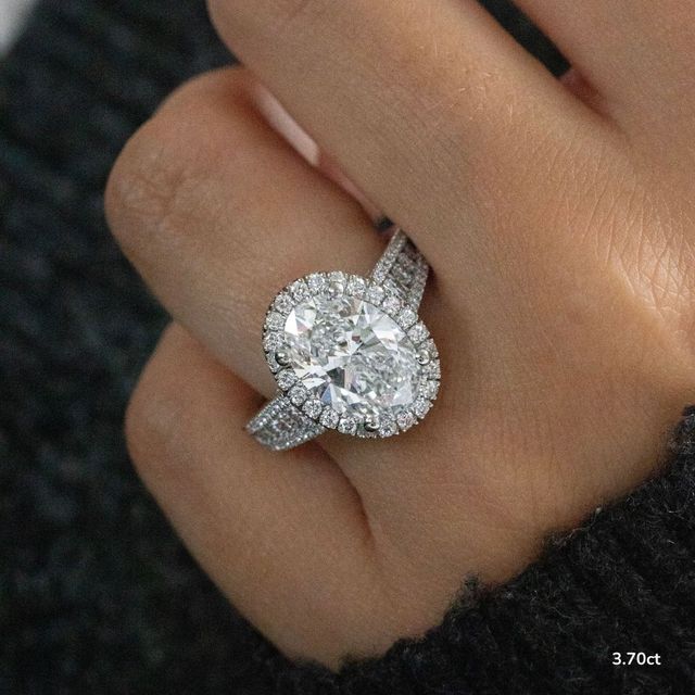Luz Del Sol Platinum Halo Engagement ring