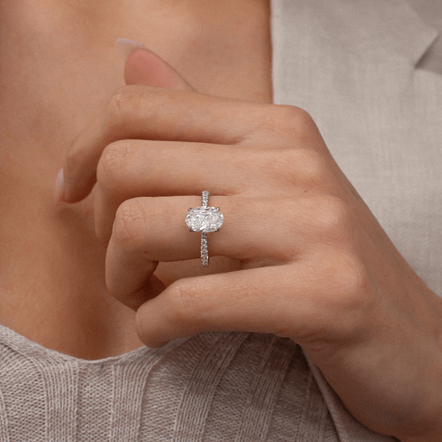 Aerin Pave Platinum Flower Engagement Ring