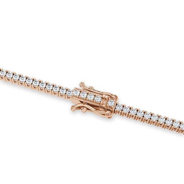 Round Diamond Tennis Bracelet 3ct In Rose Gold