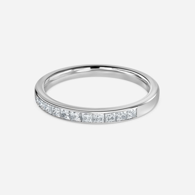 Channel Set Princess Cut Platinum Wedding Ring