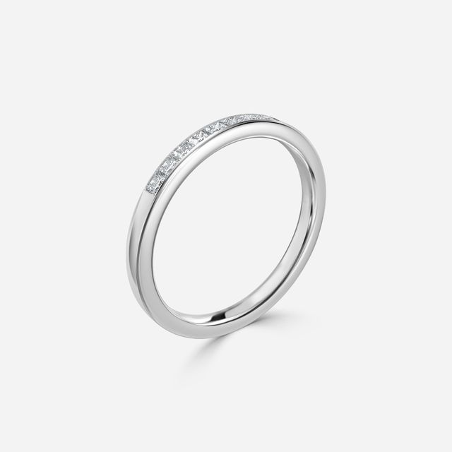 Channel Set Princess Cut Platinum Wedding Ring