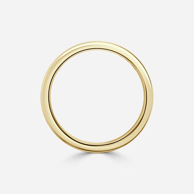 Channel Set Princess Cut Yellow Gold Wedding Ring