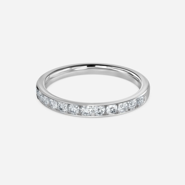 Angelou Channel Set Round Brilliant Cut Diamond Ring In White Gold