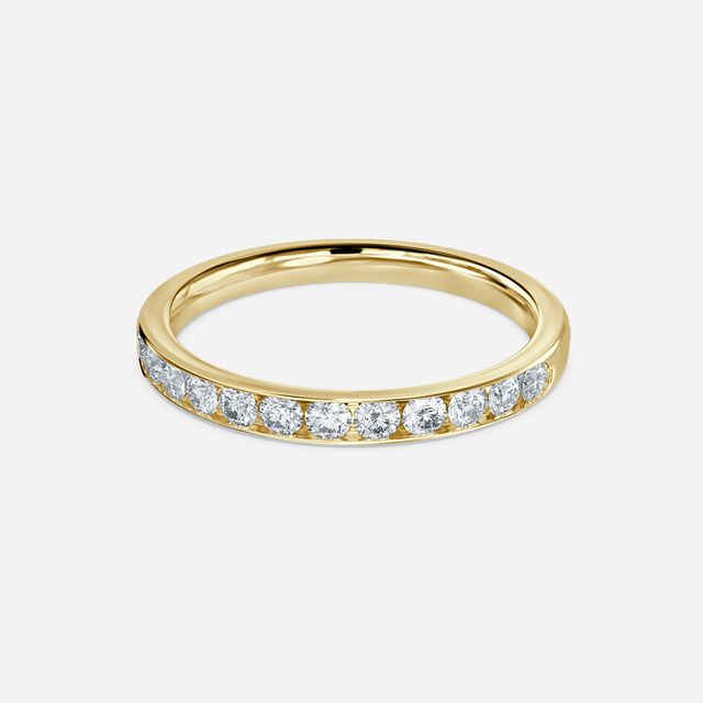 Angelou Channel Set Round Brilliant Cut Diamond Ring In Yellow Gold