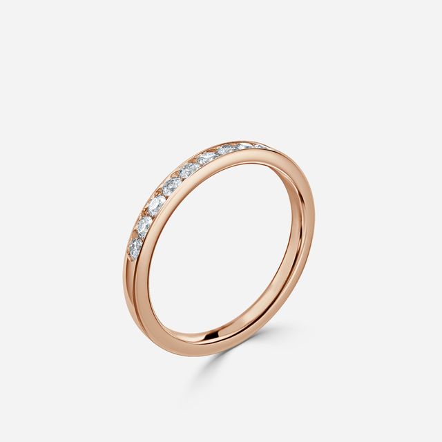 Angelou Channel Set Round Brilliant Cut Diamond Ring In Rose Gold