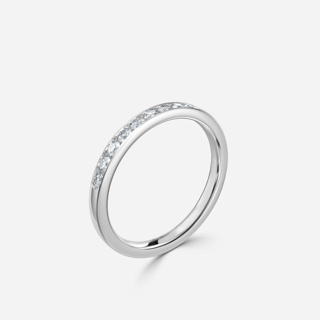 Angelou Channel Set Round Brilliant Cut Diamond Ring In White Gold