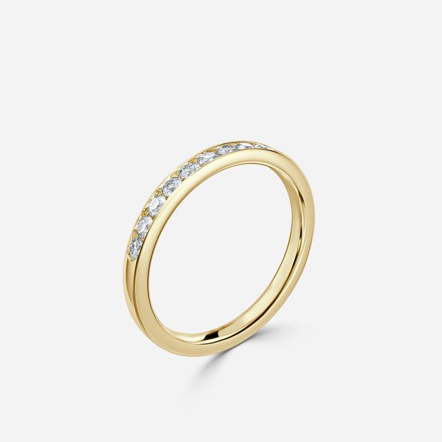 Angelou Channel Set Round Brilliant Cut Diamond Ring In Yellow Gold