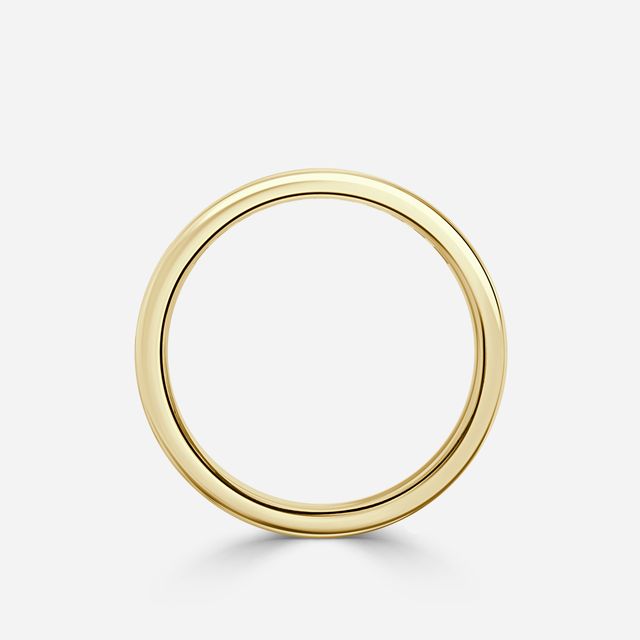 Channel Set Ruby And Diamond Ring In Yellow Gold