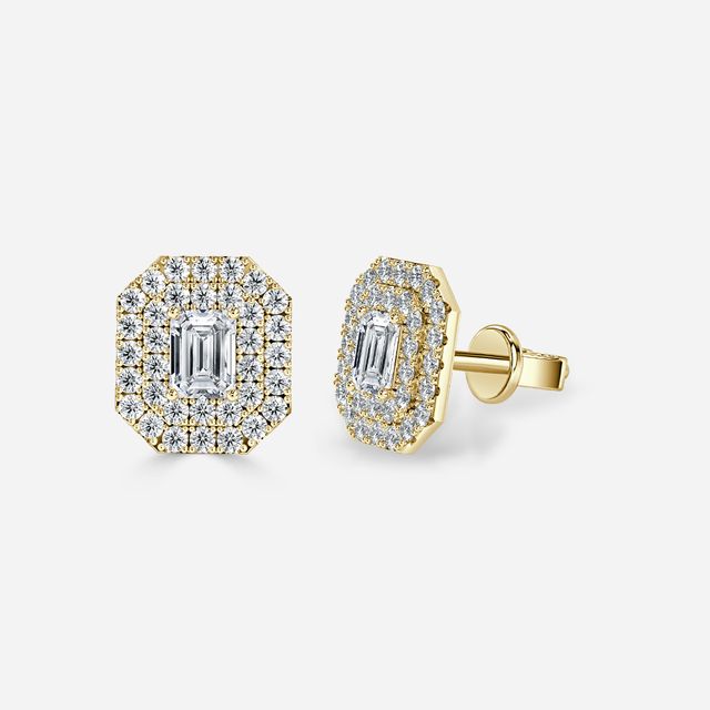 Fiore Emerald Earrings In Yellow Gold