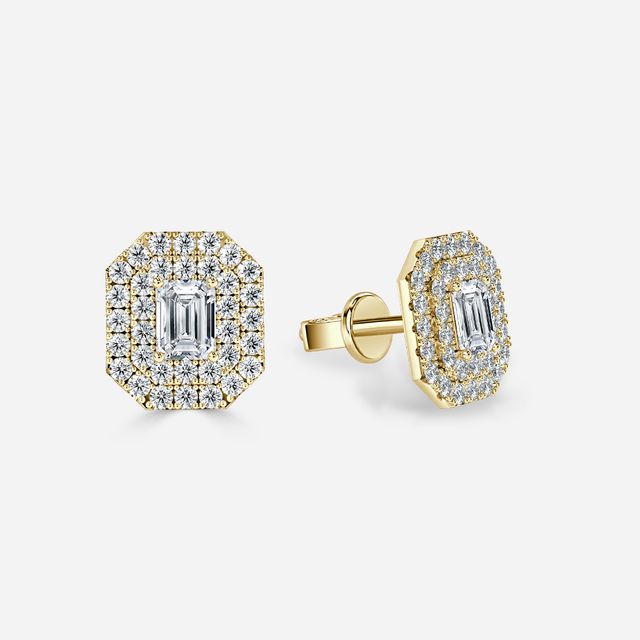 Fiore Emerald Earrings In Yellow Gold