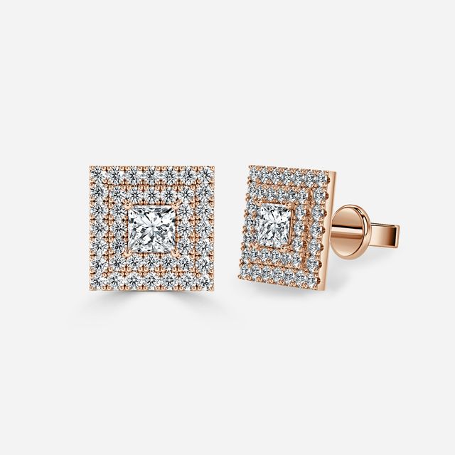 Fiore Princess Earrings In Rose Gold