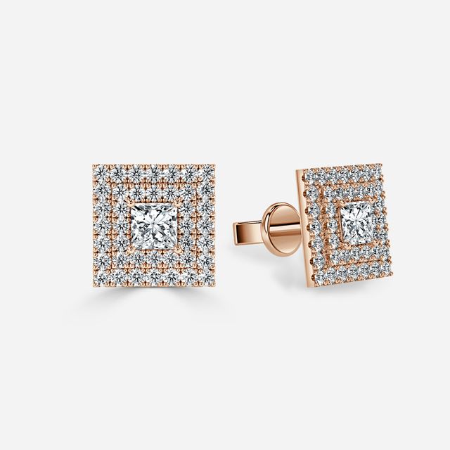 Fiore Princess Earrings In Rose Gold