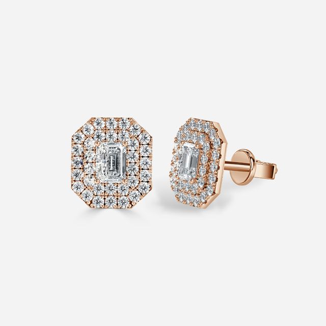 Fiore Radiant Earrings In Rose Gold