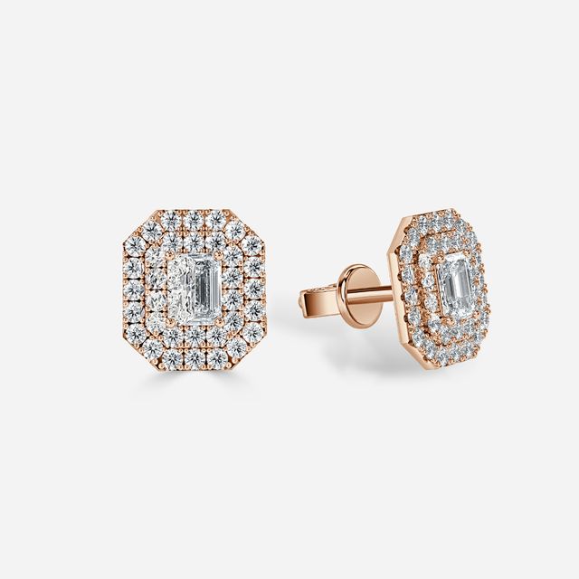 Fiore Radiant Earrings In Rose Gold