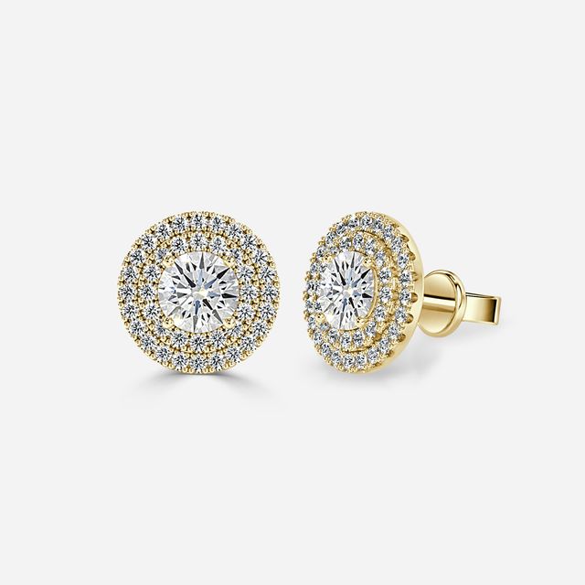 Fiore Round Earrings In Yellow Gold