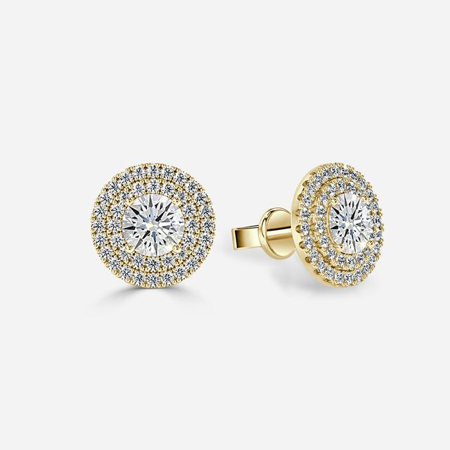 Fiore Round Earrings In Yellow Gold