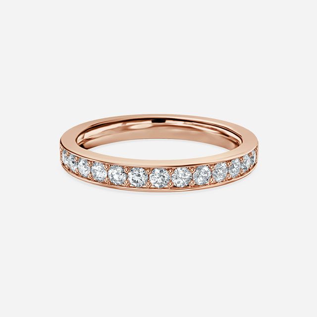 Arianna Half Eternity Round Diamond Band In Rose Gold