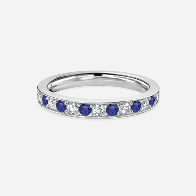 Arianna Sapphire Half Eternity Wedding Ring In White Gold